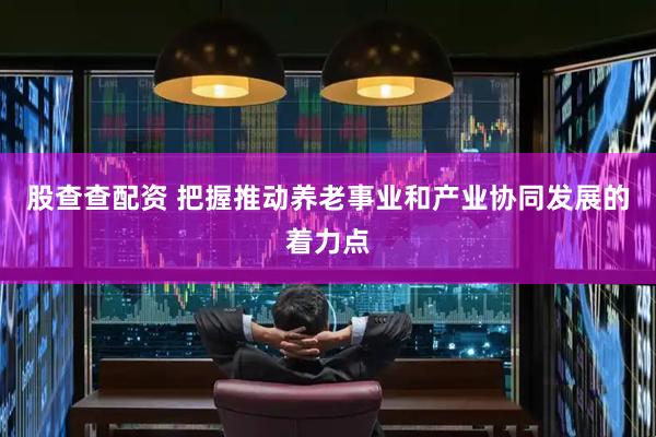 股查查配资 把握推动养老事业和产业协同发展的着力点